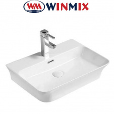 Раковина (умивальник) накладна Winmix Premium Bevel-0202 з переливом 560*415*125mm (біла)