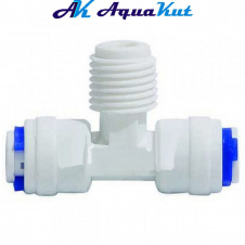 Трійник Aquakut QC-НР-QC 1/4"QC-1/4"НР-1/4"QC, (QC-6044-1)
