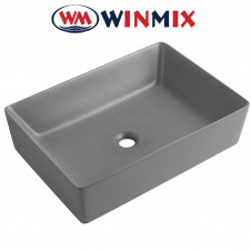 Раковина (умивальник) накладна Winmix Premium QUADRO-0108 GRAY 550*390*145mm (сірий)