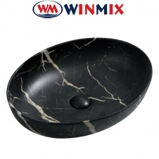 Раковина (умивальник) накладна Winmix Premium ELLIPSE-0102 MARBLE 515*400*130mm (мармур)