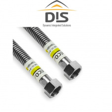 Шланг для газу з гофрованої нержавіючої сталі DN12 (200 см) 1/2", DISPIPE Корея (Штуцер-Штуцер)