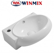 Раковина (умивальник) накладна Winmix Premium DIVERSE-1201-R (лівий) 400*215*140mm (біла)