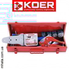Паяльник для поліпропіленової труби KOER SET-03S (міні) (1500Вт,4 насад,ножн)