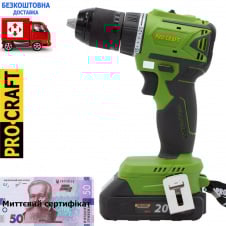 Акумуляторний шуроповерт Procraft PA18LiN Universal Безщітоковий з Гнучким валом (1*(20В, 2А/г), у кейсі)+сертификат