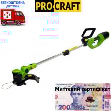 Акумуляторний триммер газонний Procraft PTA24/2 тушка (без АКБ та ЗП)) (моноручка)+сертифікат