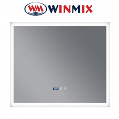 Дзеркало для ванної кімнати Winmix FLAT MR04-100x80 (з LED-підсвічуванням, годинник, антизапотівання) Новояворівськ