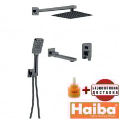 Вбудована душова система HAIBA KUBUS inner GRAPHITE (Chr-009) Васильків