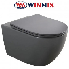 Унітаз підвісний Winmix Premium ELLIPSE 0309-T1 GRAY 530*360*350mm, система змиву TORNADO 1.0 Нововолынск