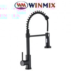 Змішувач для кухні Вухо Winmix Premium SPRING (Chr-017) BLACK з виливом пружина, Польща Буча