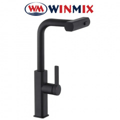 Змішувач для кухні з висувною поворотною лійкою Winmix Premium HAMMER-014 BLACK, Польща Бровари