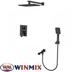 Вбудована душова система для ванни з коротким носом Winmix Premium Dali inner box Black (Chr-009), Польща Київ