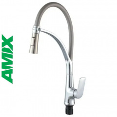 Змішувач для кухні з термопластику рефлекторний AMIX Lucas-017 SET CHROME REFLECTOR Grey (з підведенням) Київ