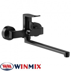 Змішувач для ванни довгий ніс Winmix Premiun Dali EURO Black (Chr-006), Польща Бровары