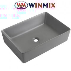 Раковина (умивальник) накладна Winmix Premium QUADRO-0108 GRAY 550*390*145mm (сірий) Новая Прага