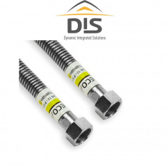 Шланг для газу з гофрованої нержавіючої сталі DN12 (200 см) 1/2", DISPIPE Корея (Штуцер-Штуцер) Киев