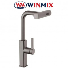 Змішувач для кухні з висувною поворотною лійкою Winmix Premium HAMMER-014 GRAPHITE, Польща Конотоп