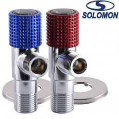 Solomon Набір кранів кутовий кераміка 1/2" EXCLUSIVE 9889 RED/BLUE, Польща. Каменка-Днепровская