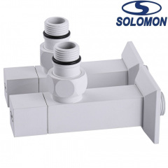 Набір кутовий кран напівоборотний з американкою Solomon LUX 1/2″ CUBE WHITE 8888 1 уп, Польща (під замовлення) Киев