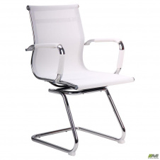 Конференц-кресло офисное AMF Slim-Net-CF белое на полозьях хром