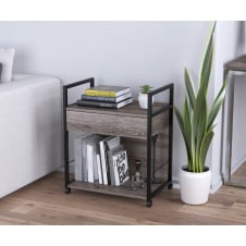 Мобільна тумба офісна Loft-Design L-540 металокаркас з поличками дсп дуб-палена