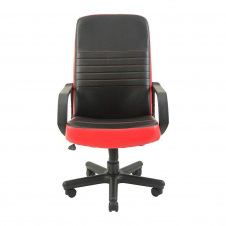 Офисное кресло Richman Prius кожзам черно-красный на колесиках пластик черного цвета