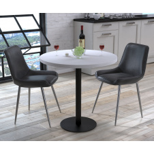 Стіл обідній BS-450 Loft-Design з білою круглою стільницею D-80 см