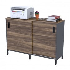 Тумба офисная LS-1200-830 Loft-design с раздвижными дверями орех-антрацит