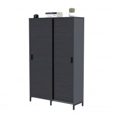 Шафа офісна для документів LS-120х190 см антрацит розсувні двері венге