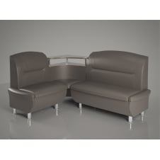 Диван-офіс кутовий Смузі Sentenzo 160х125 см сірий для відвідувачів