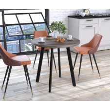 Стол обеденный Лерой Loft-Design круглый D-80 см дсп дуб-палена