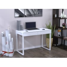Стіл письмовий-комп'ютерний Loft-Design L-1100х550х750 мм білий на металевих ніжках