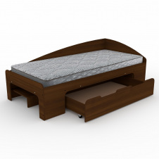 Одномісна ліжко Компаніт 90+1 з викатним ящиком дсп Горіх