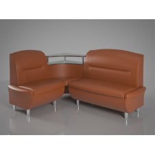 Уголок на кухню Смузи Sentenzo мягкий диван 160х125 см коричневый на хром ножках