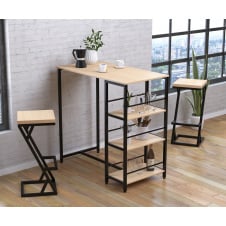 Барный стол с полочками BSS-110 Loft-design дсп дуб-борас