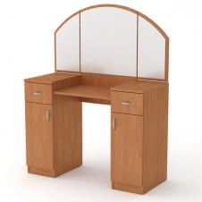 Туалетный столик Компанит Трюмо-4 дсп цвета ольха с зеркалом и ящиками