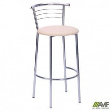 Стул барный обеденный АМФ Маркос Хокер ножки-хром высокое сидение-бежевое мягкое