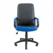 Офисное кресло Richman Prius кожзам черно-синий пластик черный