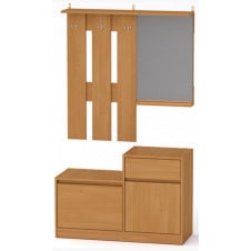 Мебель в прихожую Компанит Влада с зеркалом и обувницей цвет ольха