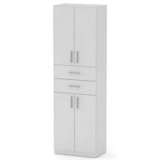 Белый шкаф Компанит КШ-11 1950х600х366 мм дсп нимфея-альба модульный в офис