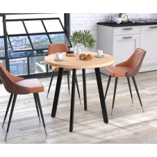 Стол обеденный Лерой Loft-Design круглый D-80 см дсп дуб-борас