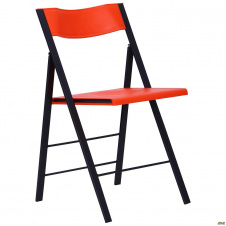 Стул складной Ибица черный каркас пластик красный
