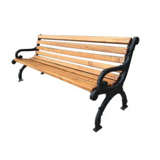Дерев'яна лавка ІГ Декор 1800х560х770 мм садово-паркова з чавунними ніжками з підлокітниками