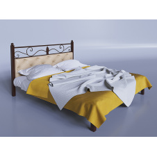 Двуспальная кровать Tenero Диасция 140х190-200 см металлическая с мягким изголовьем