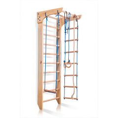 Детская шведская стенка Sportbaby Kinder 2-220 с навесными кольцами турником лестницей канатом Ромны