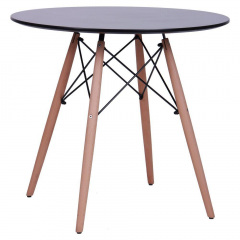 Стіл круглий AMF Helis 80 см мдф чорний обідній для кухні Луцьк