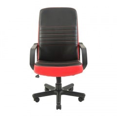 Офісне крісло Richman Prius кожзам чорно-червоний на коліщатках пластик чорного кольору Київ