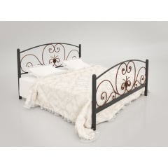Металева двоспальне ліжко Німфея Тенеро 140х200 см чорна класична Обухів