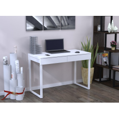 Стіл письмовий-комп'ютерний Loft-Design L-1100х550х750 мм білий на металевих ніжках Умань
