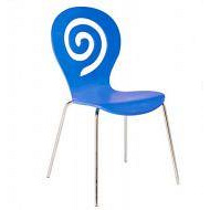 Стул Лев фанера цвет синий на хром ножках Житомир