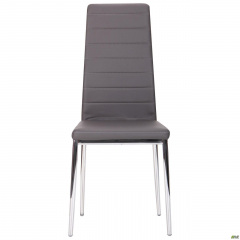 Стілець кухонний AMF Сицилія обідній хромований сидіння м'яке кожзам сірий Київ